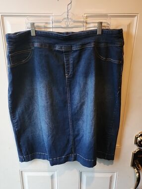 The Main Street Exchange Sara Classic Stretch Denim Skirt Size 20
